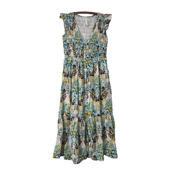 Anthropologie Dresses & Skirts - Anthropologie Multicolor Fruit Botanical Smocked Button Maxi Dress Womens SZ XS